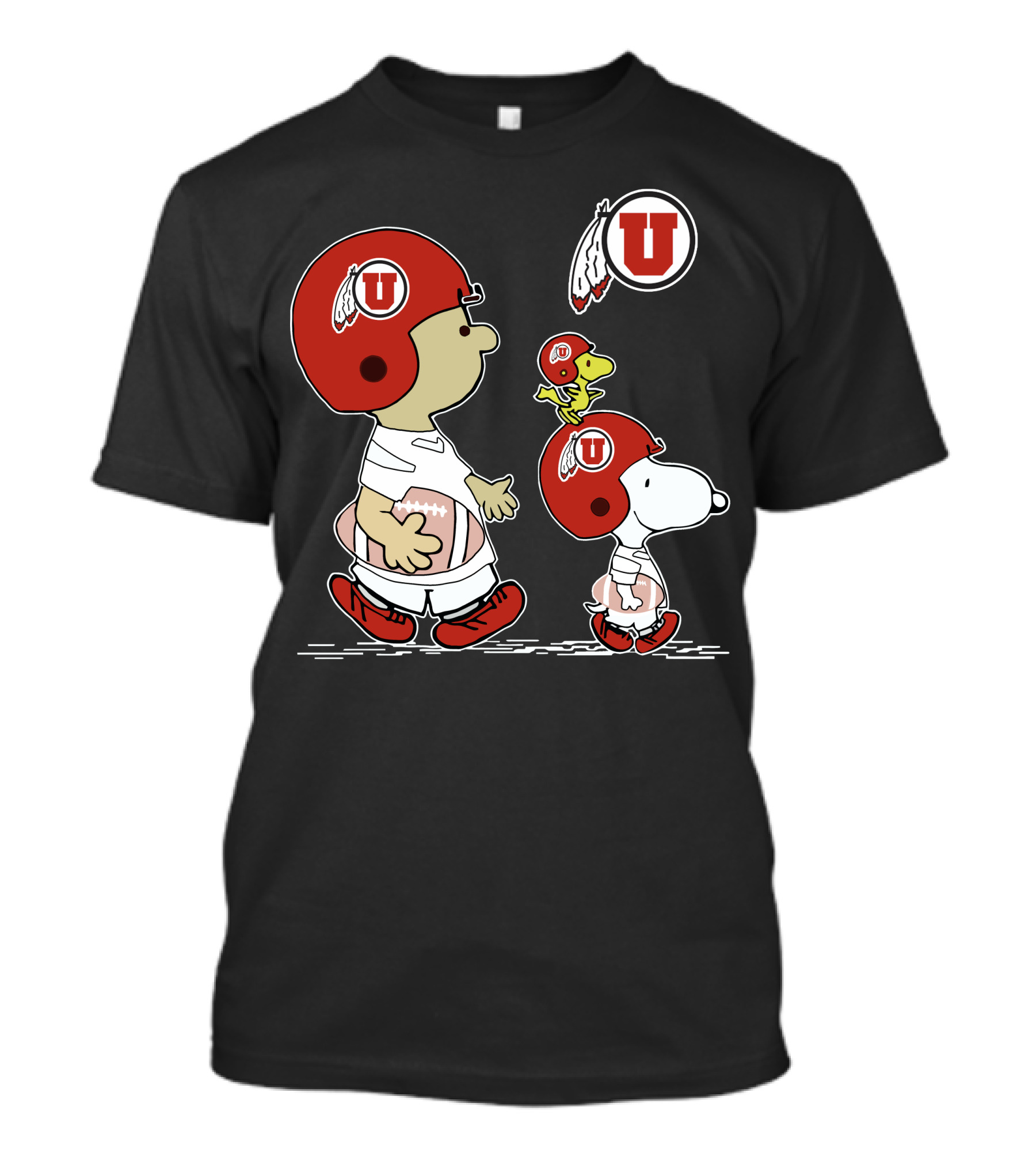 Utah Utes Snoopy And Woodstock Football Helmets T-Shirt
