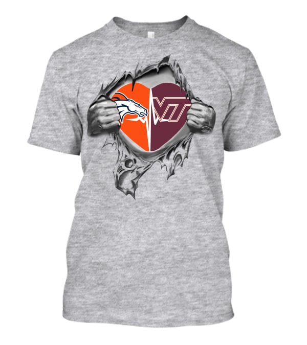 Broncos Virginia Tech Heart T-Shirt
