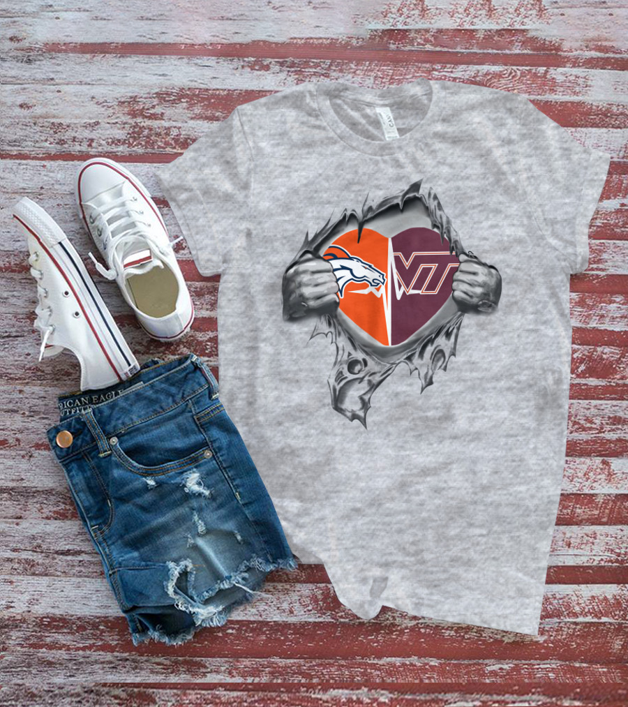 Broncos Virginia Tech Heart T-Shirt