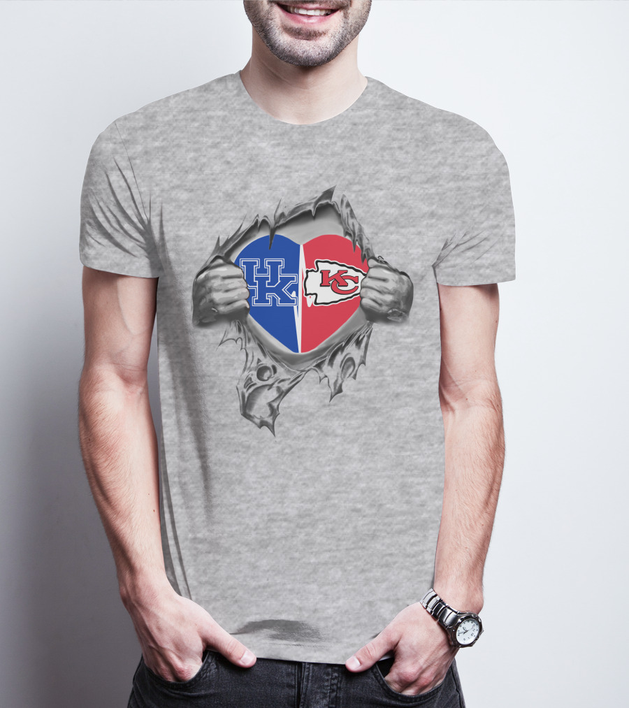 Chiefs Kentucky Heart With UK And KC T-Shirt