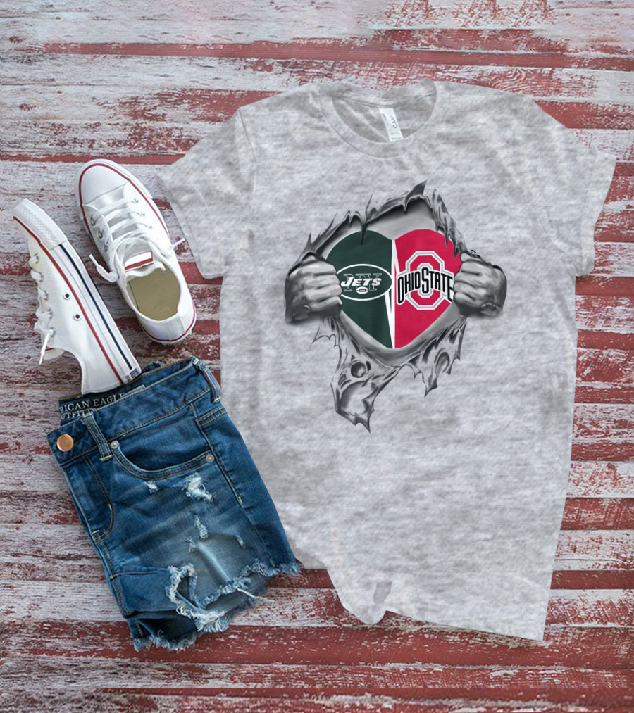 Jets Ohio State Heart Rip T-Shirt