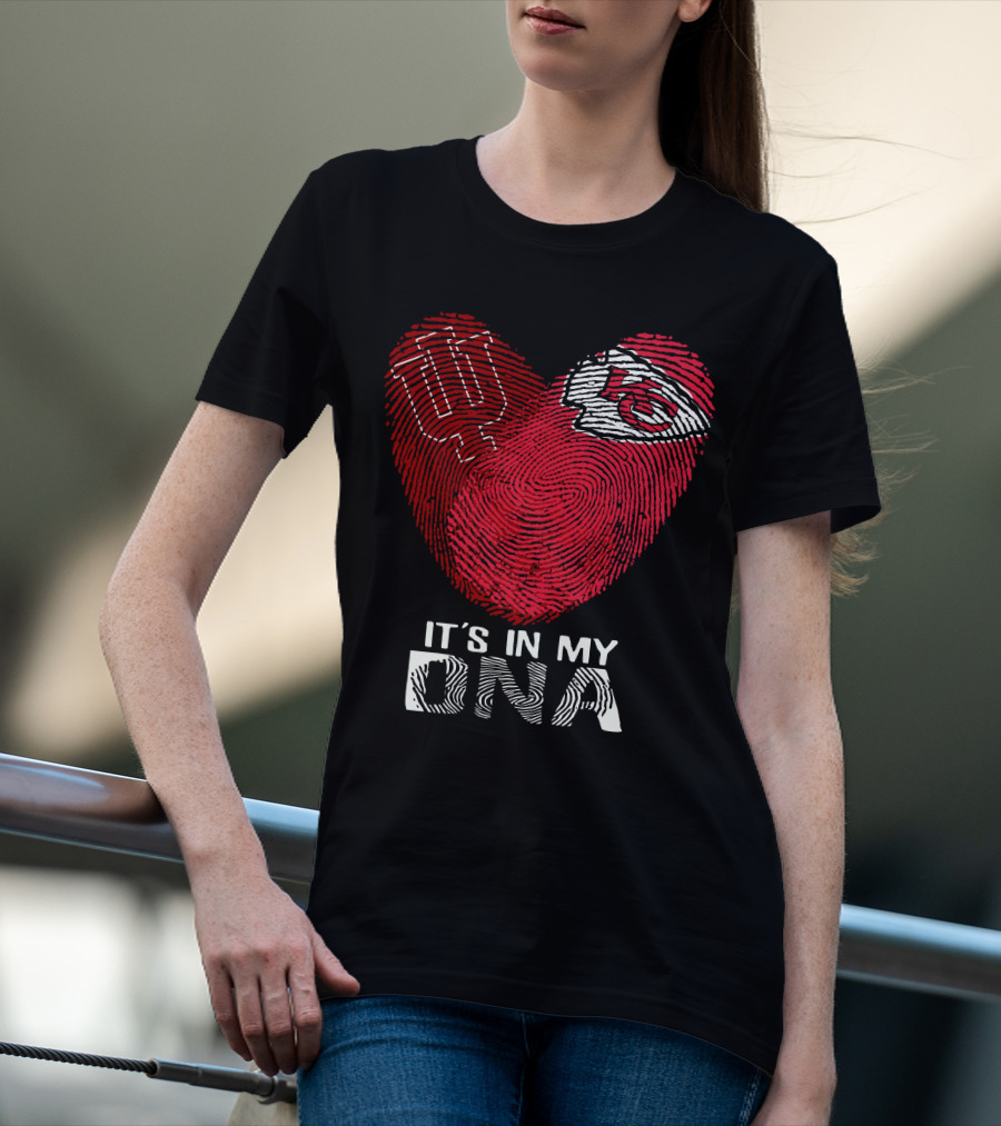 Indiana Hoosiers Chiefs Fingerprint Heart It's In My DNA T-Shirt