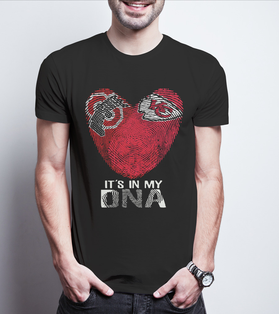 It's In My DNA Ohio State Chiefs Fingerprint Heart T-Shirt