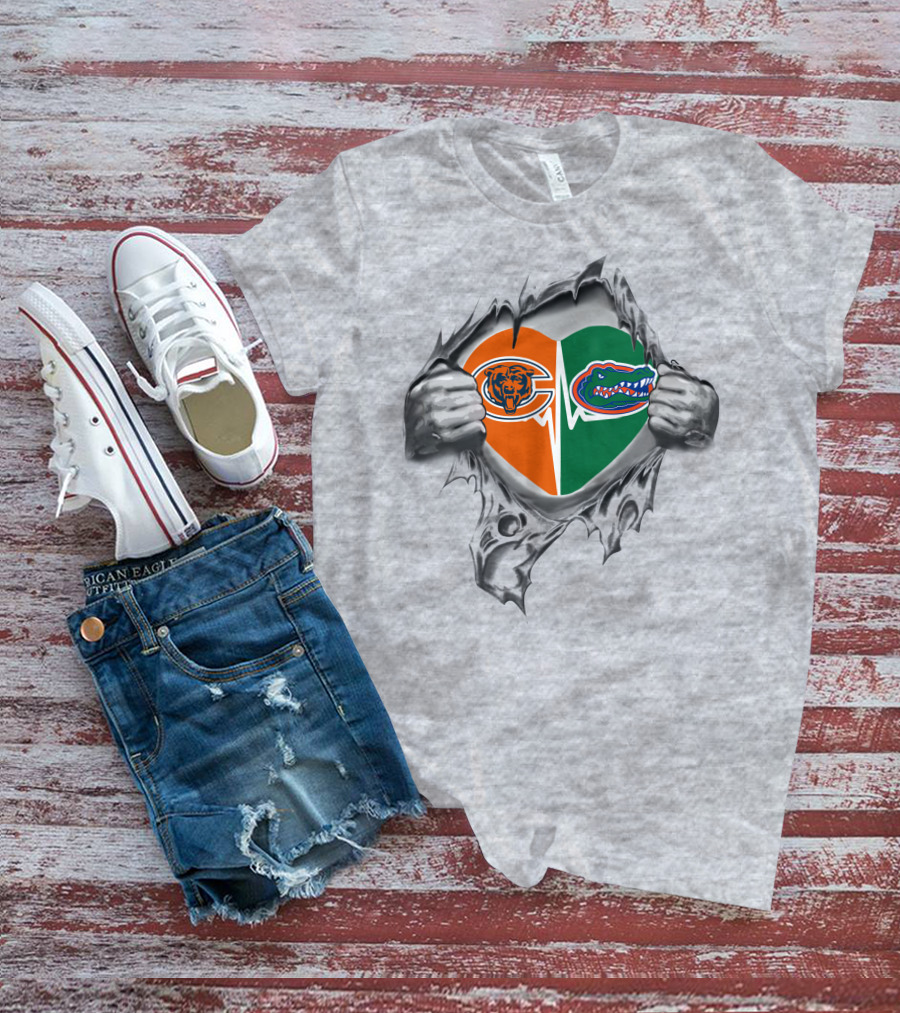 Bears Gators Heart Logo Dual T-Shirt