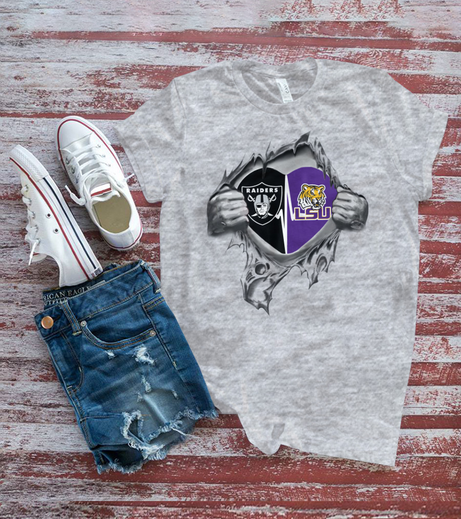 Raiders LSU Heartbeat Tiger T-Shirt