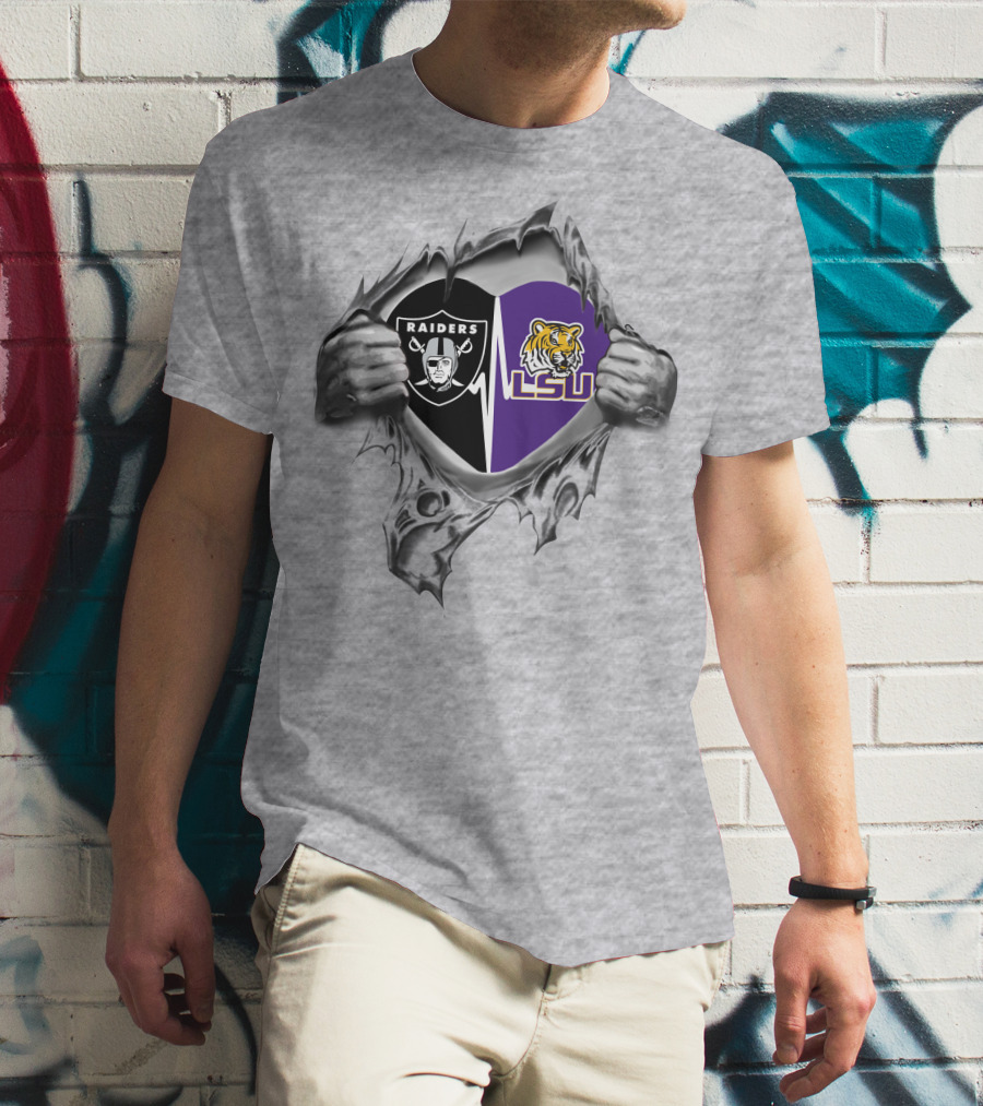 Raiders LSU Heartbeat Tiger T-Shirt