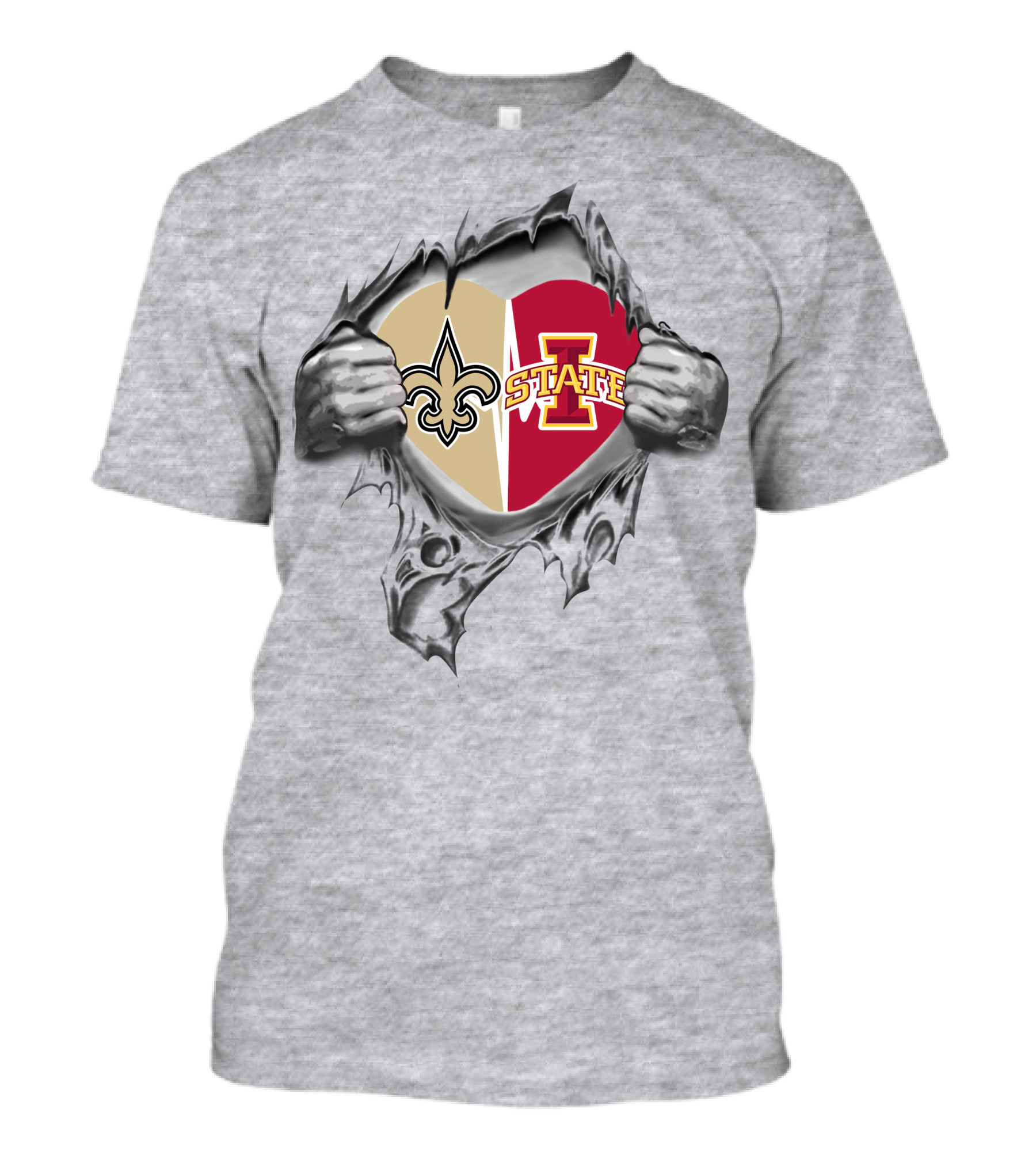 Saints Iowa State Heart Loyalty Dual Passion T-Shirt