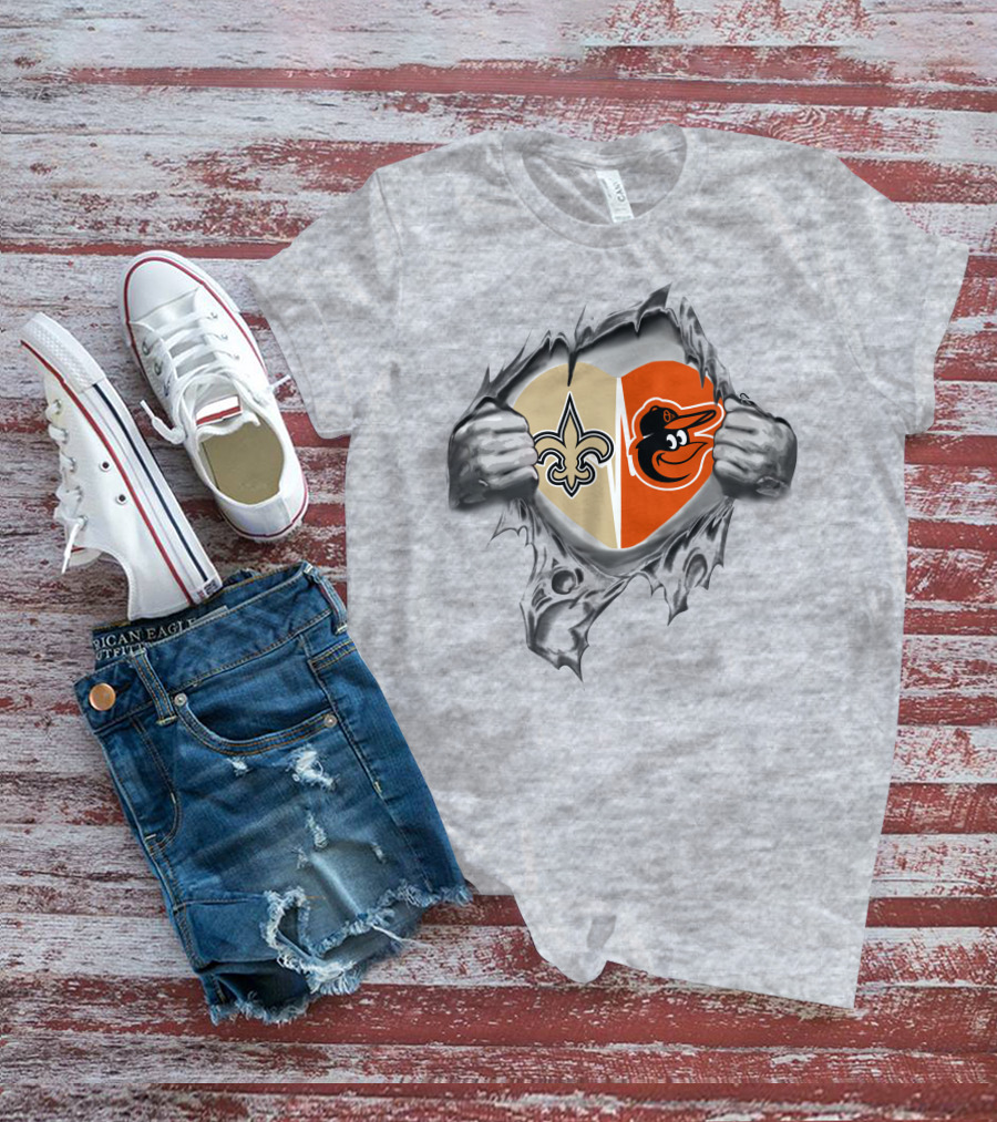 Saints Orioles Heart Symbol T-Shirt