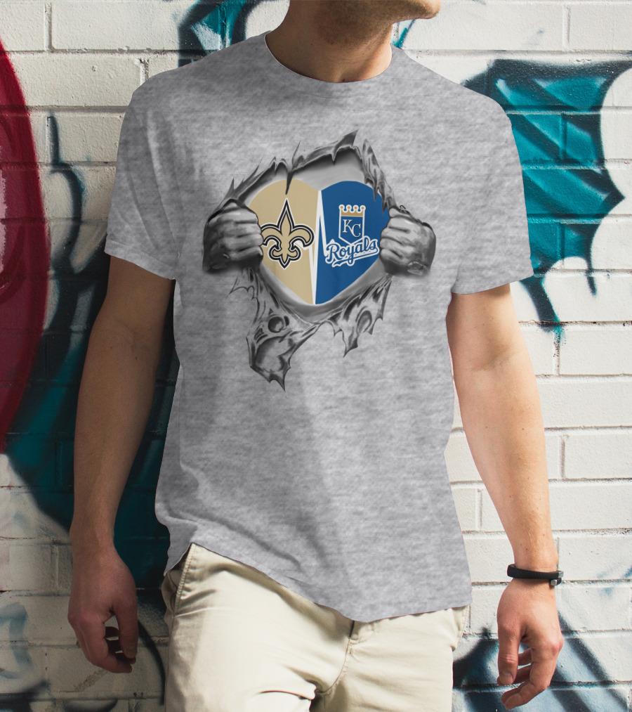 Saints Royals KC Heart Crest Fusion T-Shirt