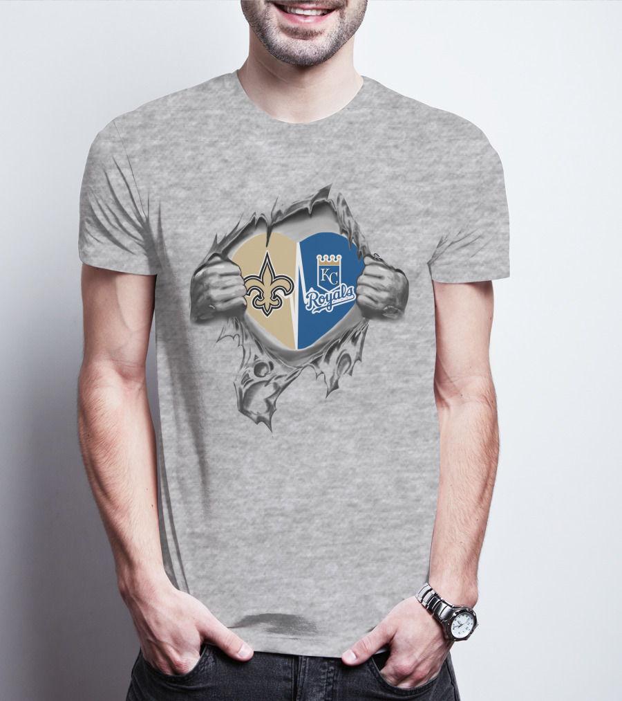 Saints Royals KC Heart Crest Fusion T-Shirt