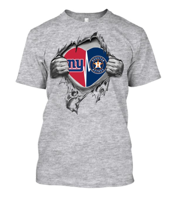 Giants Astros Heartbeat Torn T-Shirt