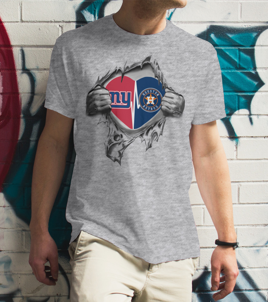 Giants Astros Heartbeat Torn T-Shirt