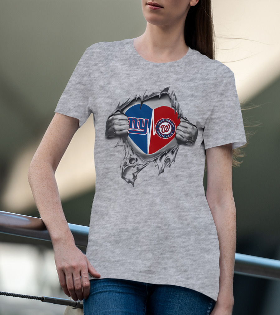 Giants Nationals Loyalty Two Hearts One Passion T-Shirt