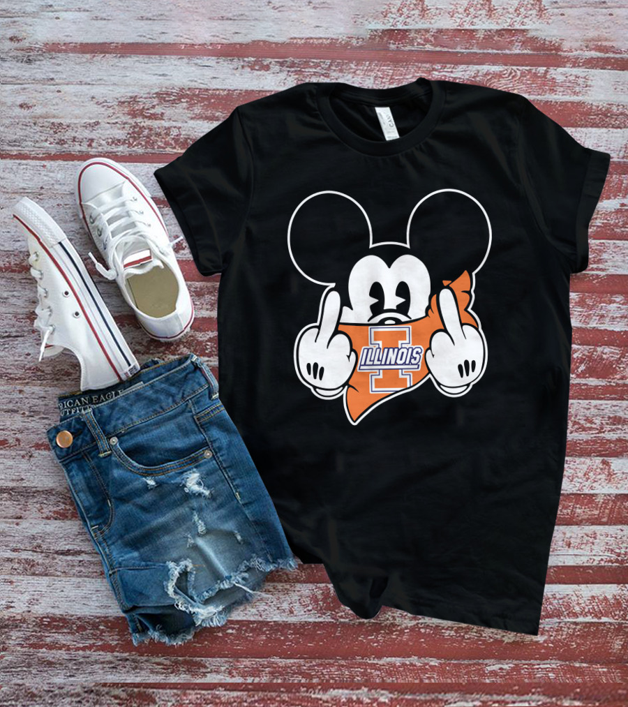 Illinois Fighting Illini Mickey Mouse Gesture T-Shirt