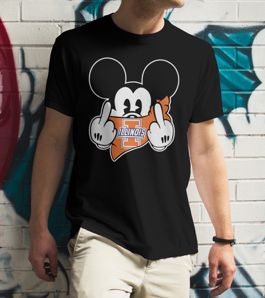 Illinois Fighting Illini Mickey Mouse Gesture T-Shirt