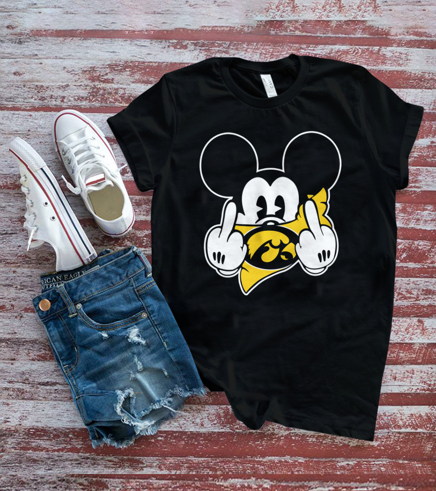 Iowa Hawkeyes Mickey Mouse Logo Fusion T-Shirt