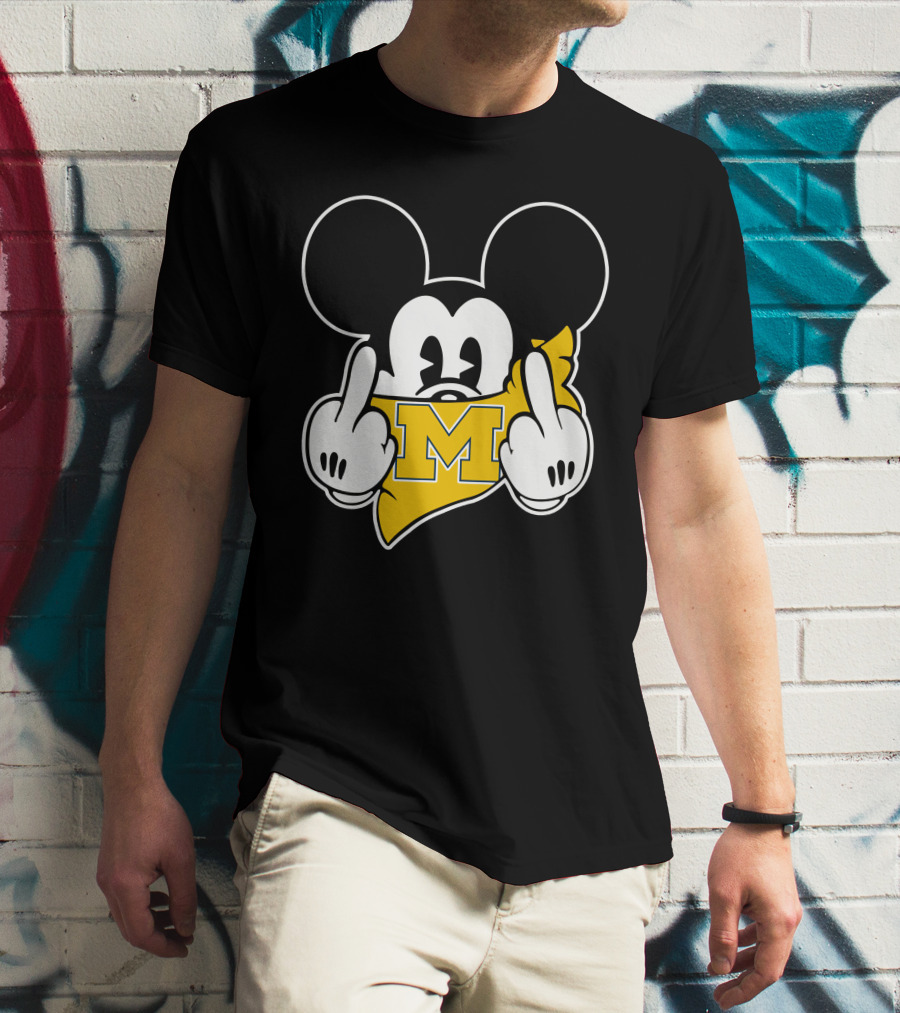Michigan Wolverines Middle Finger Mickey T-Shirt
