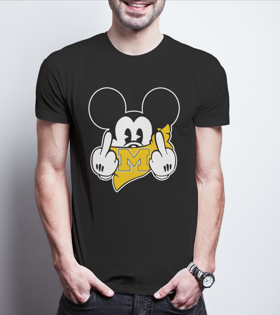 Michigan Wolverines Middle Finger Mickey T-Shirt