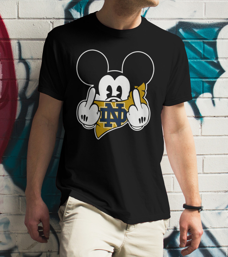 Notre Dame Fighting Irish Mickey Mouse Logo Fusion T-Shirt