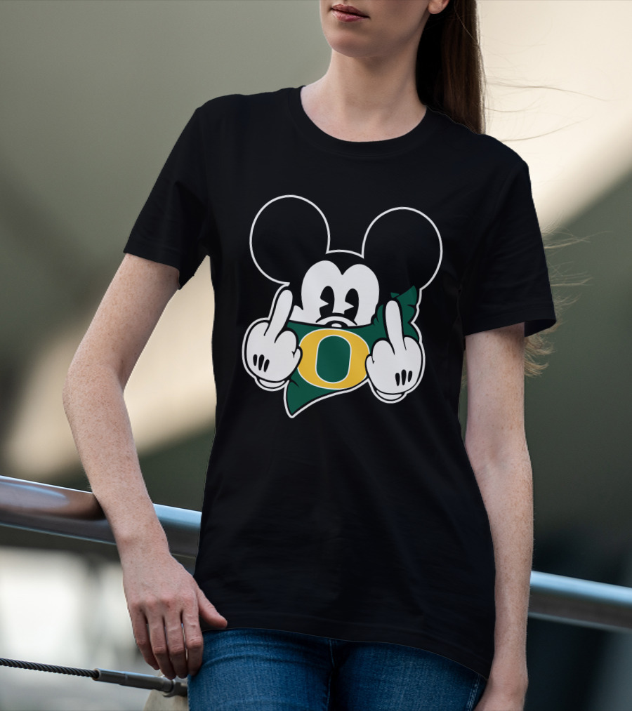 Oregon Ducks Mickey Middle Finger T-Shirt
