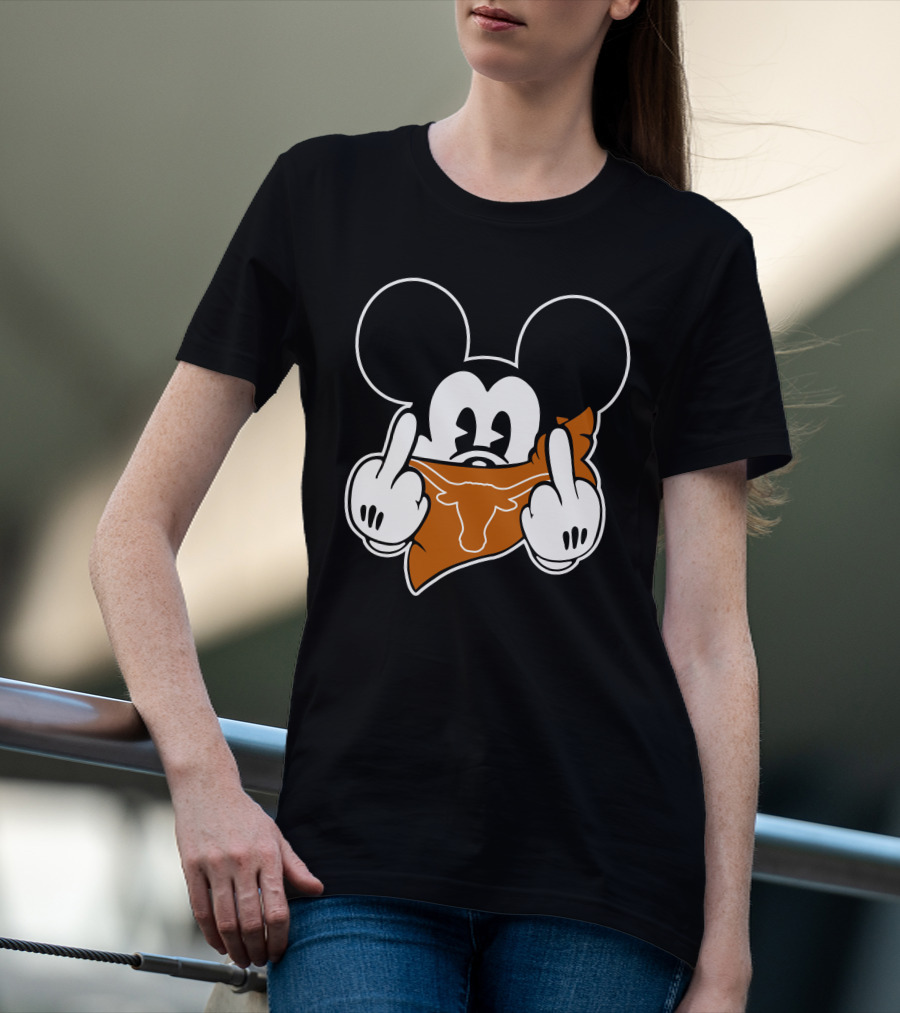 Mickey Mouse Texas Longhorns Bandana Gesture T-Shirt