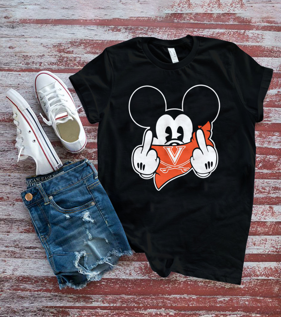 Virginia Cavaliers Mickey Mouse Middle Fingers T-Shirt