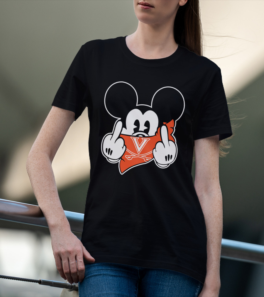 Virginia Cavaliers Mickey Mouse Middle Fingers T-Shirt