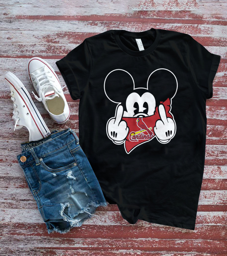 Cardinals Bandana Mickey Mouse Gesture T-Shirt