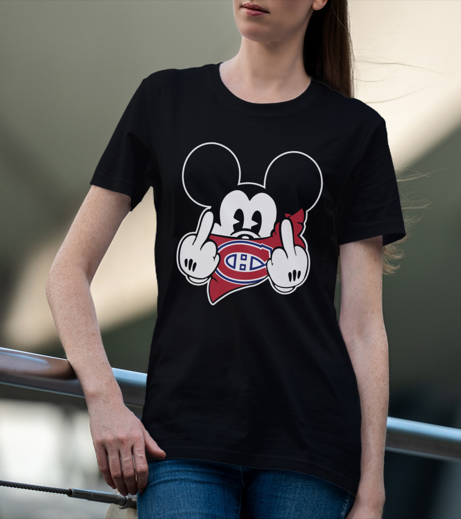 Montreal Canadiens Mickey Mouse Middle Finger T-Shirt