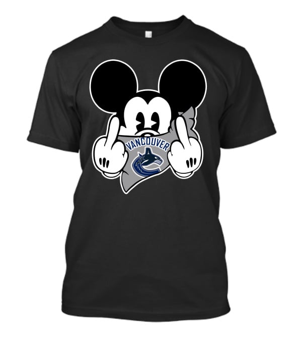 Vancouver Canucks Mickey Mouse Middle Finger T-Shirt