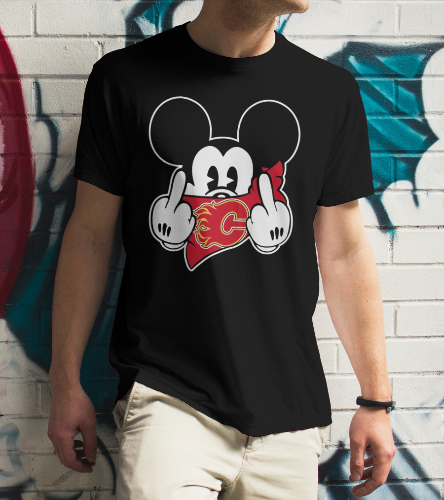 Calgary Flames Mickey Gesture T-Shirt