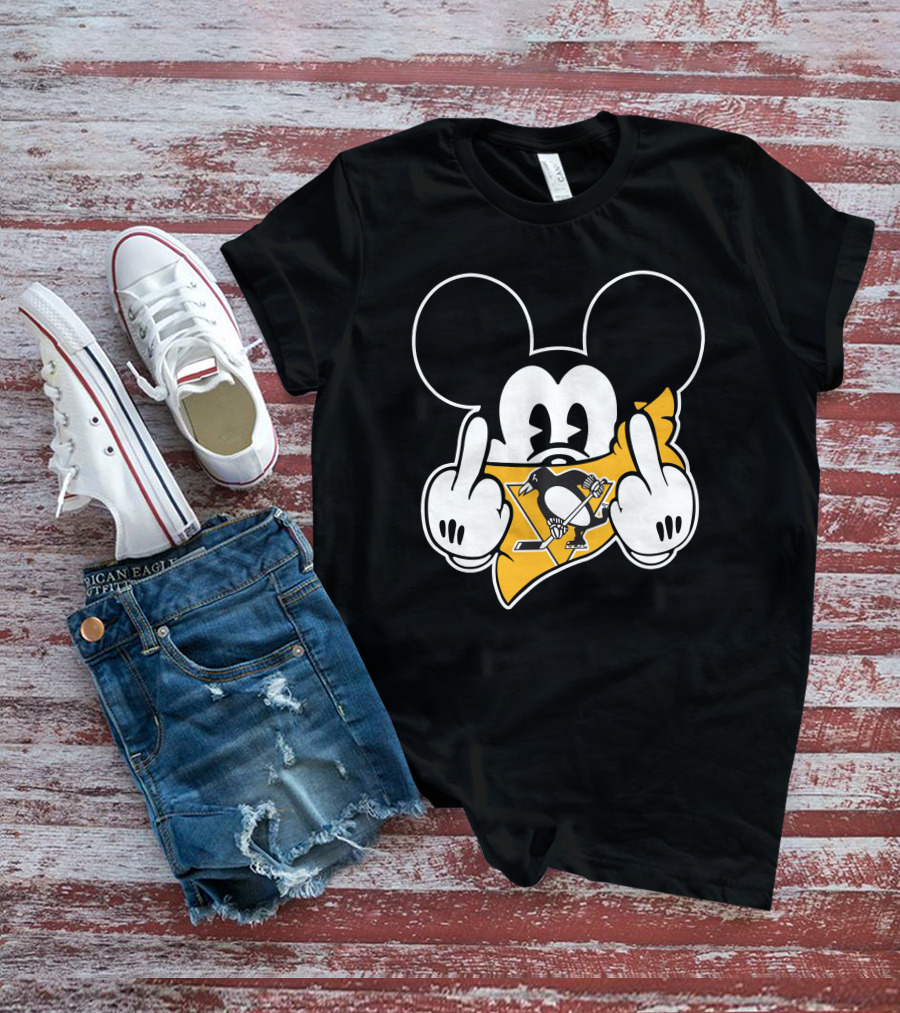 Pittsburgh Penguins Mickey Middle Finger T-Shirt