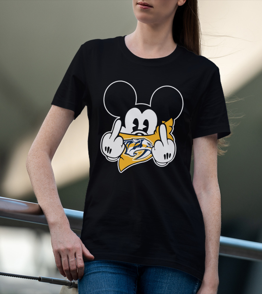 Nashville Predators Mickey Mouse Middle Finger T-Shirt