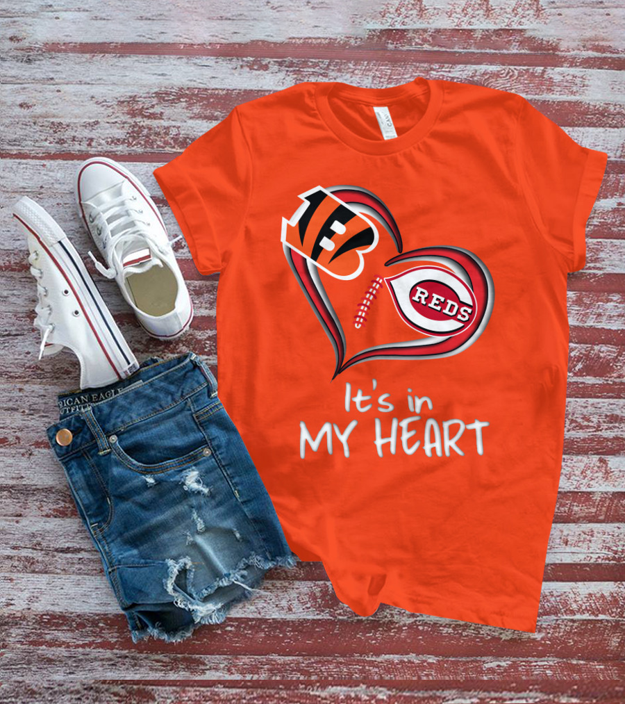 Bengals Reds It's In My Heart T-Shirt