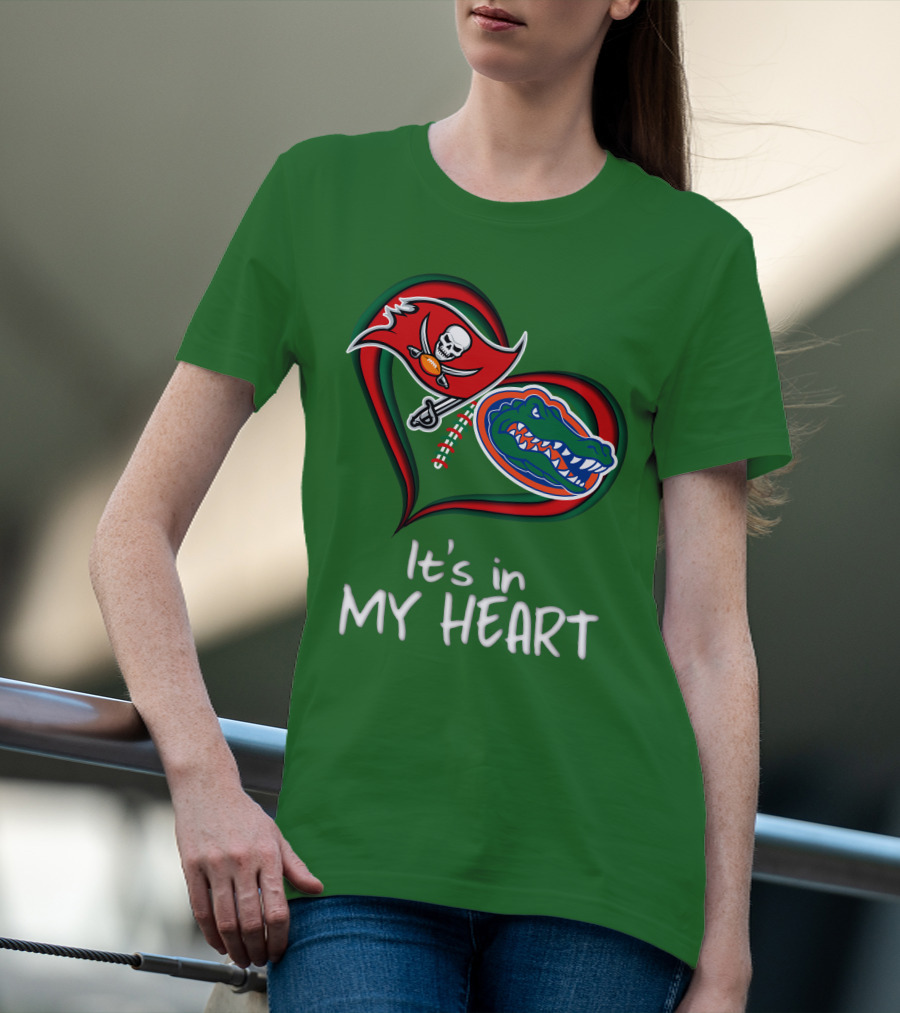 Tampa Bay Buccaneers And Florida Gators It's In My Heart T-Shirt