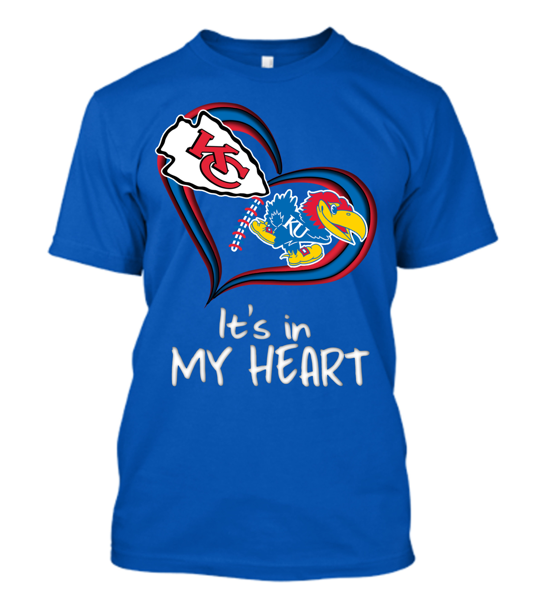 Kansas City Chiefs And Kansas Jayhawks It's In My Heart T-Shirt