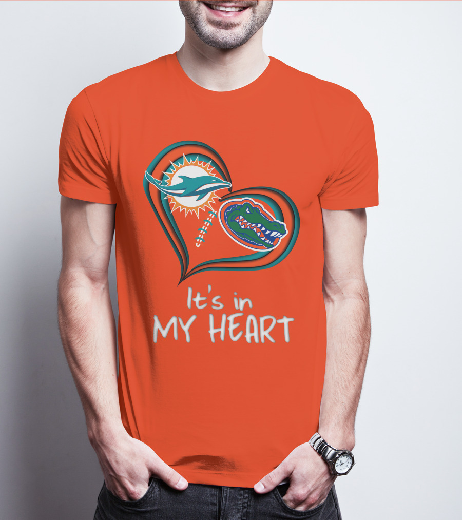 Miami Dolphins Florida Gators It's In My Heart T-Shirt