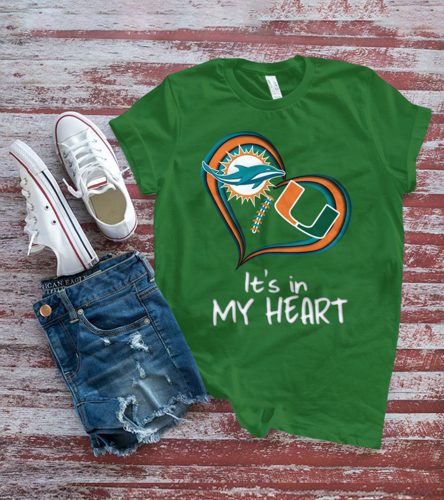 Dolphins Hurricanes It's In My Heart T-Shirt