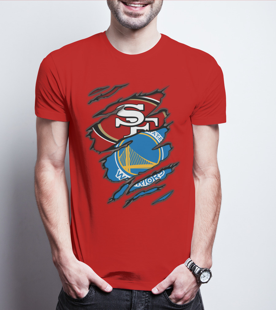 San Francisco 49ers Golden State Warriors Logos T-Shirt