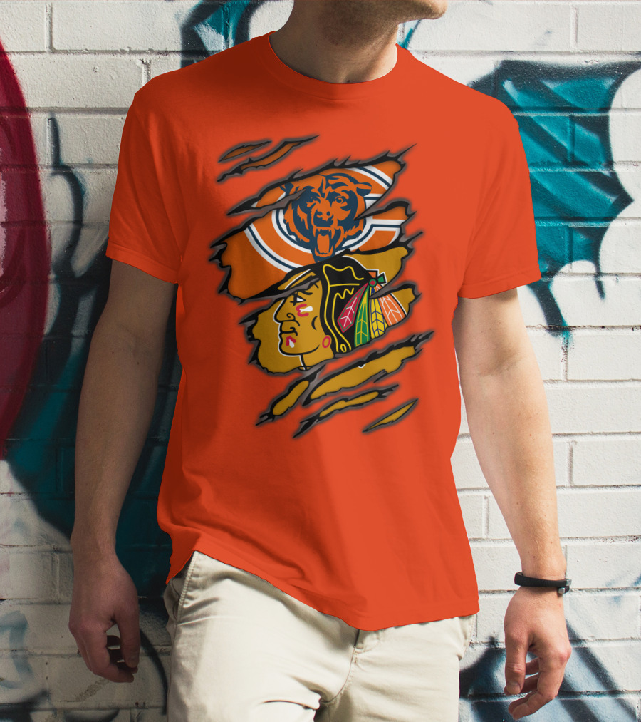 Bears Blackhawks NFL NHL Crossover T-Shirt