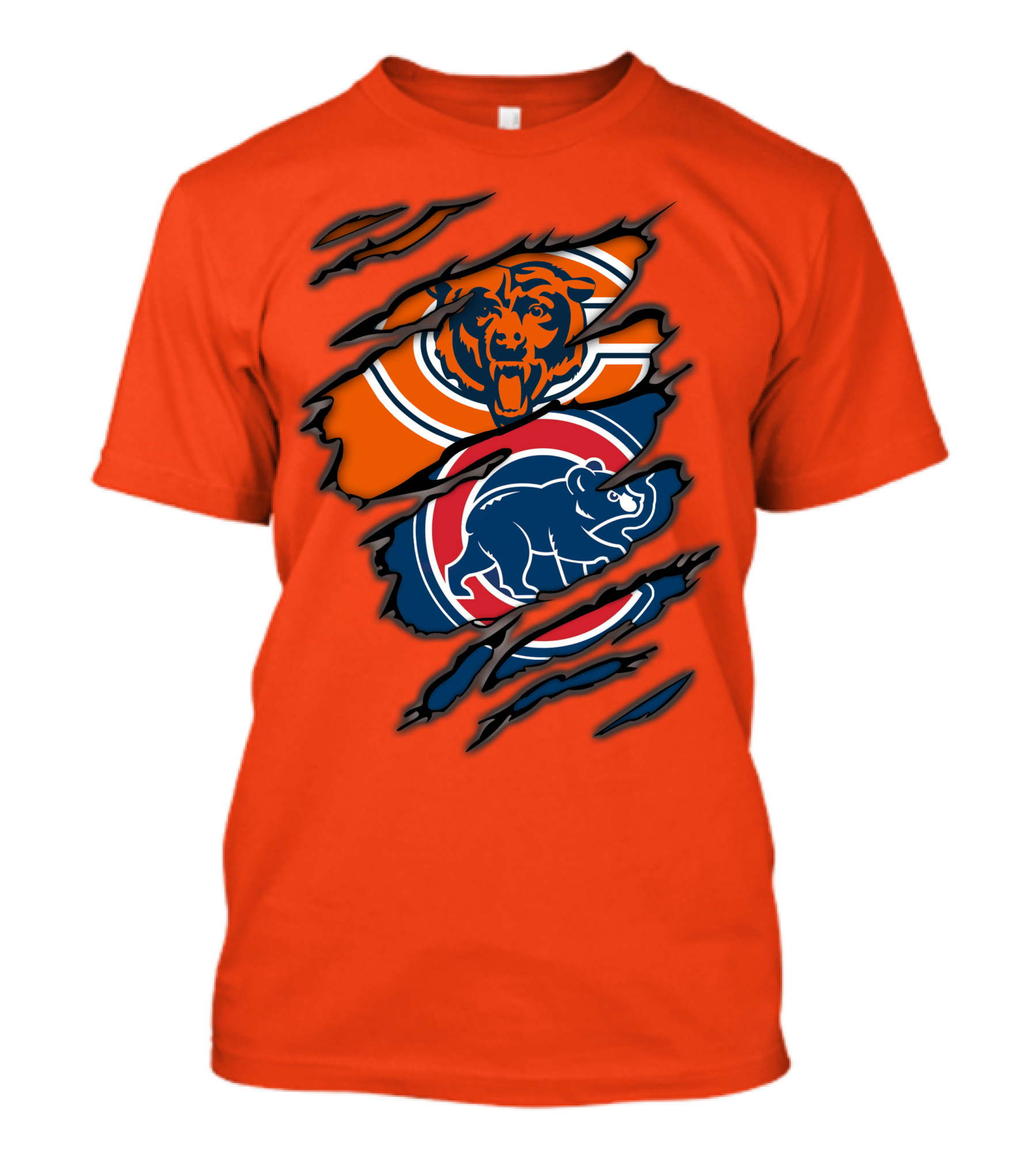 Chicago Bears Cubs Logos Fusion T-Shirt