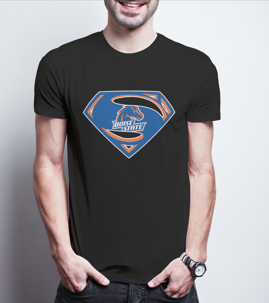 Boise State Superman Boise State Broncos Super Hero Emblem T-Shirt