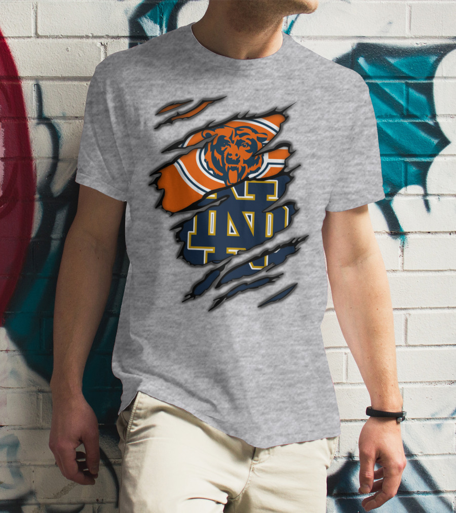 Chicago Bears Notre Dame Fighting Irish Crossover T-Shirt