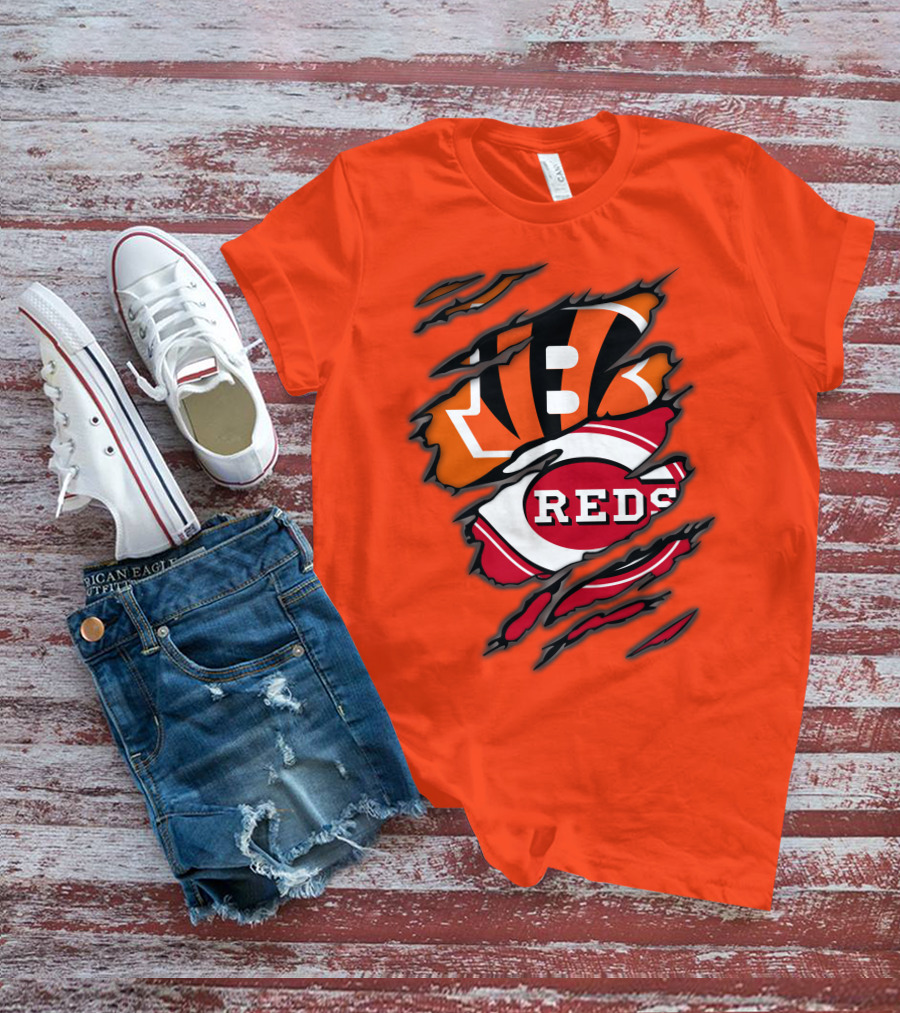 Bengals Reds Cincinnati Sports Claw Marks T-Shirt