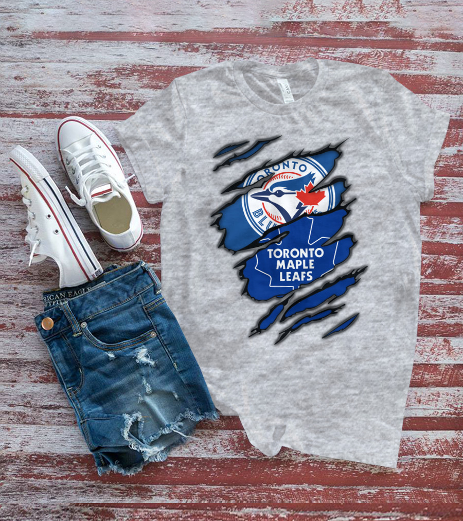 Toronto Blue Jays Maple Leafs Ripped Claw Marks T-Shirt