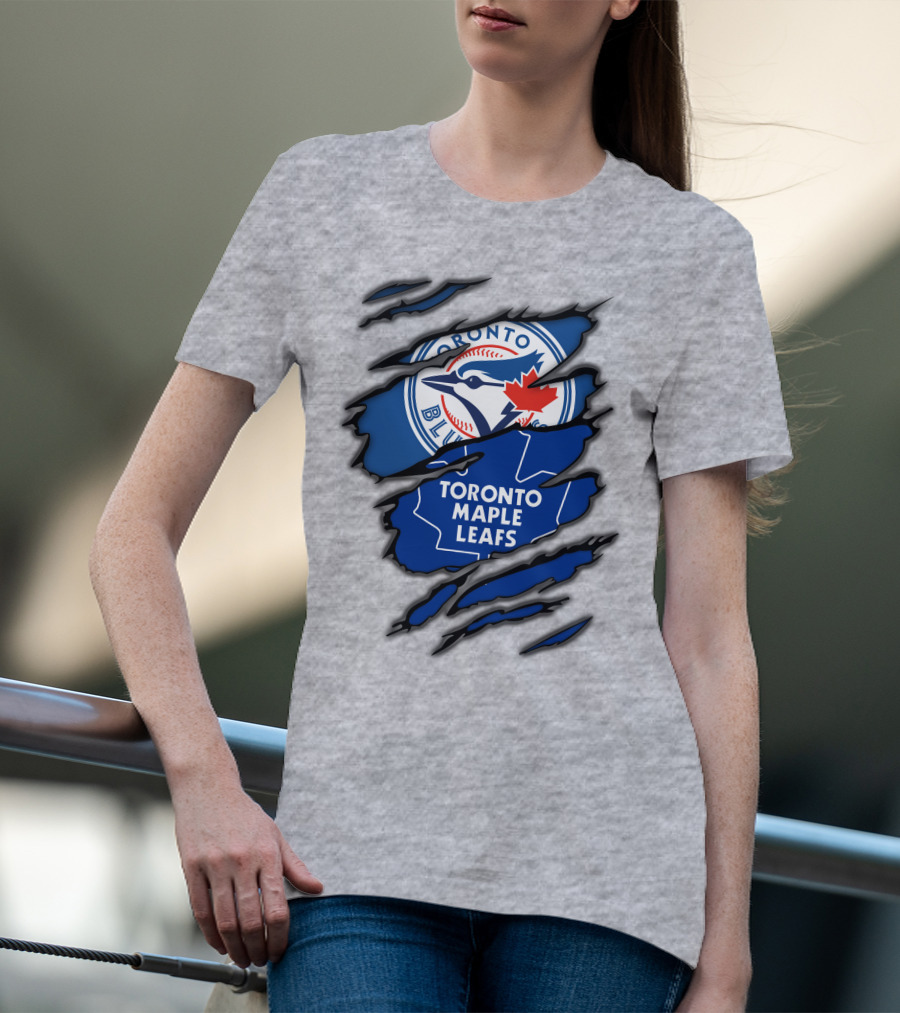 Toronto Blue Jays Maple Leafs Ripped Claw Marks T-Shirt