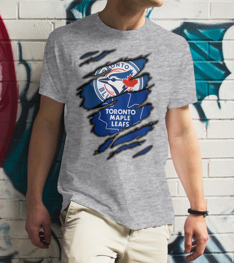 Toronto Blue Jays Maple Leafs Ripped Claw Marks T-Shirt