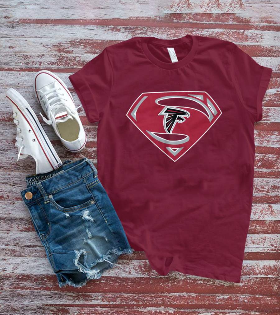 Atlanta Falcons Super Man Logo Combination T-Shirt