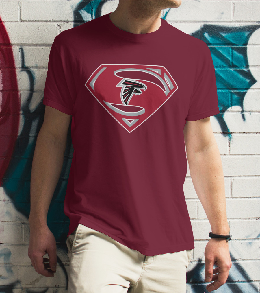 Atlanta Falcons Super Man Logo Combination T-Shirt
