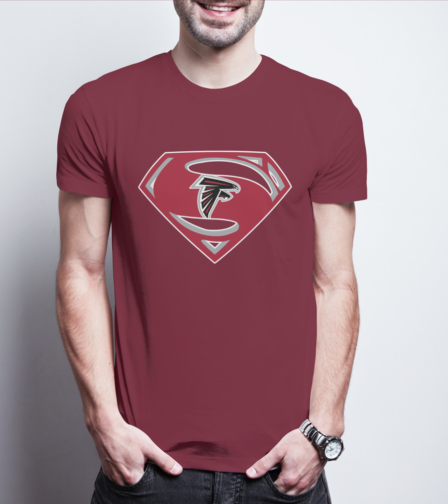 Atlanta Falcons Super Man Logo Combination T-Shirt